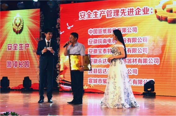 皖南電機被授予&ldquo;安全生產(chǎn)管理先進企業(yè)&rdquo;稱號